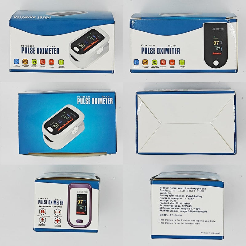 Fingertip Pulse Oximeter With Respiration Counter, Alarm, and 4 Data Display Oxygen Moniter- Includes Batteries, Carry Bag, and Lanyard