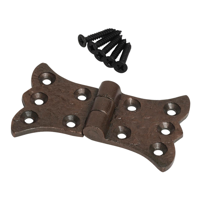 SKANDH Butterfly Iron Hinges for Doors Gates, Cabinets, Barn Door Hardware, Antique Copper Powder Coated (3.35 Inch, Pack of 2)