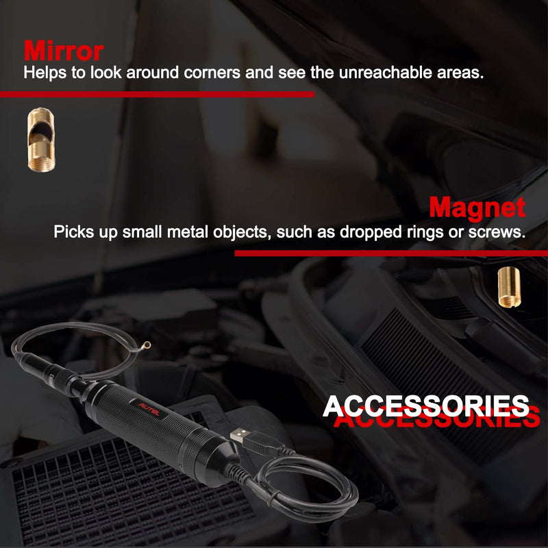 Autel MaxiVideo MV105 Inspection Endoscope - 5.5mm Ultra-Slim Probe, IP67 Waterproof, Works w/Autel Scanner MK808S/MS906/MK906BT/MS908/MS909/MS919/Elite/Ultra & PC, LED Light