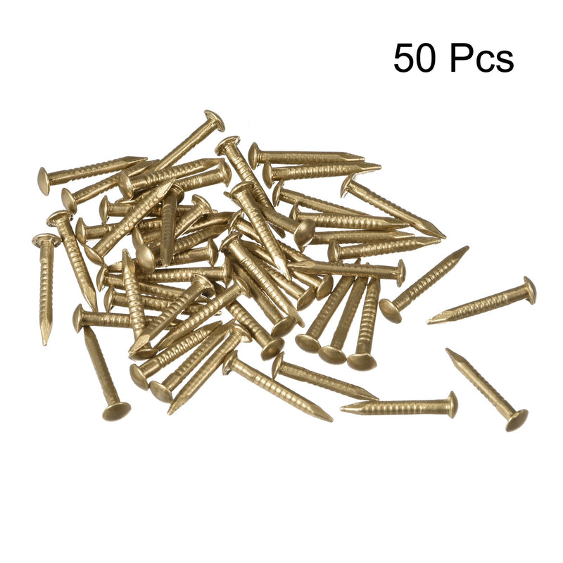 uxcell Small Tiny Brass Nails 1.2x10mm for DIY Decorative Pictures Wooden Boxes Household Accessories 50pcs
