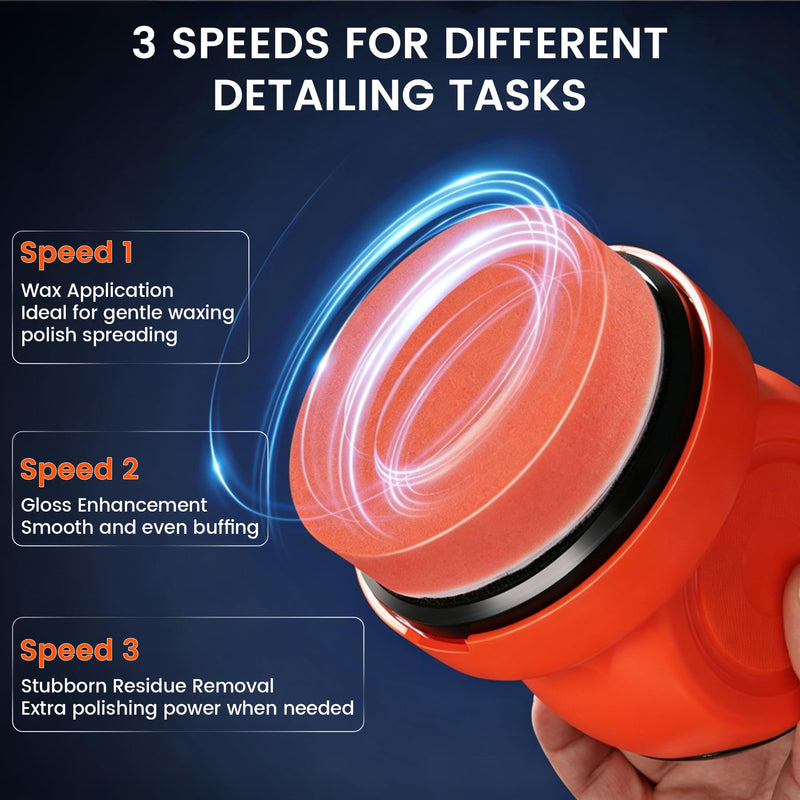 Cordless Car Buffer Polisher, 1800RPM 3-Speed Mini Car Polisher with 4000mAh Battery, USB-C Rechargeable Car Buffer with LCD Display, 6-Pad Car Detailing Kit for Waxing & Buffing