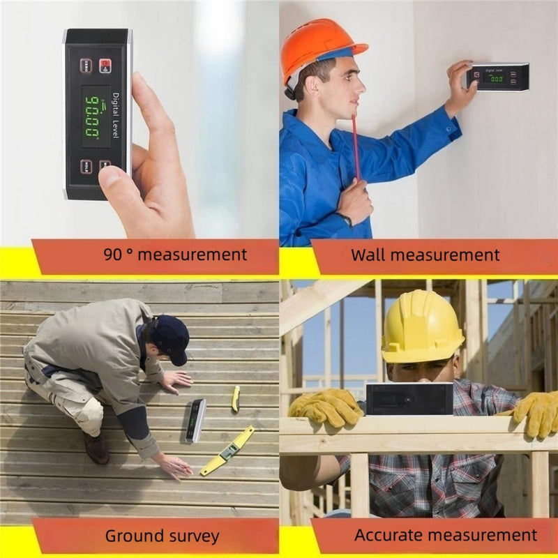 Inclinometer, Digital Protractor/Level/Angle Finder and Gauge Tools with V-Groove Magnetic Base and Backlight - Dust and Waterproof IP65 Precision Smart Level（Not include battery） DL1903