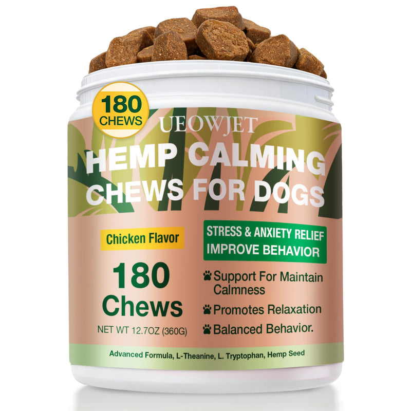 180 Chews Calming Chews for Dogs - Dog Calming Chews, for Separation, Strеss & Hyperactivity Rеlief, Storms &Fireworks, Supports Rеlaxation for Travel, 180 Cts 180 Cts-1pack