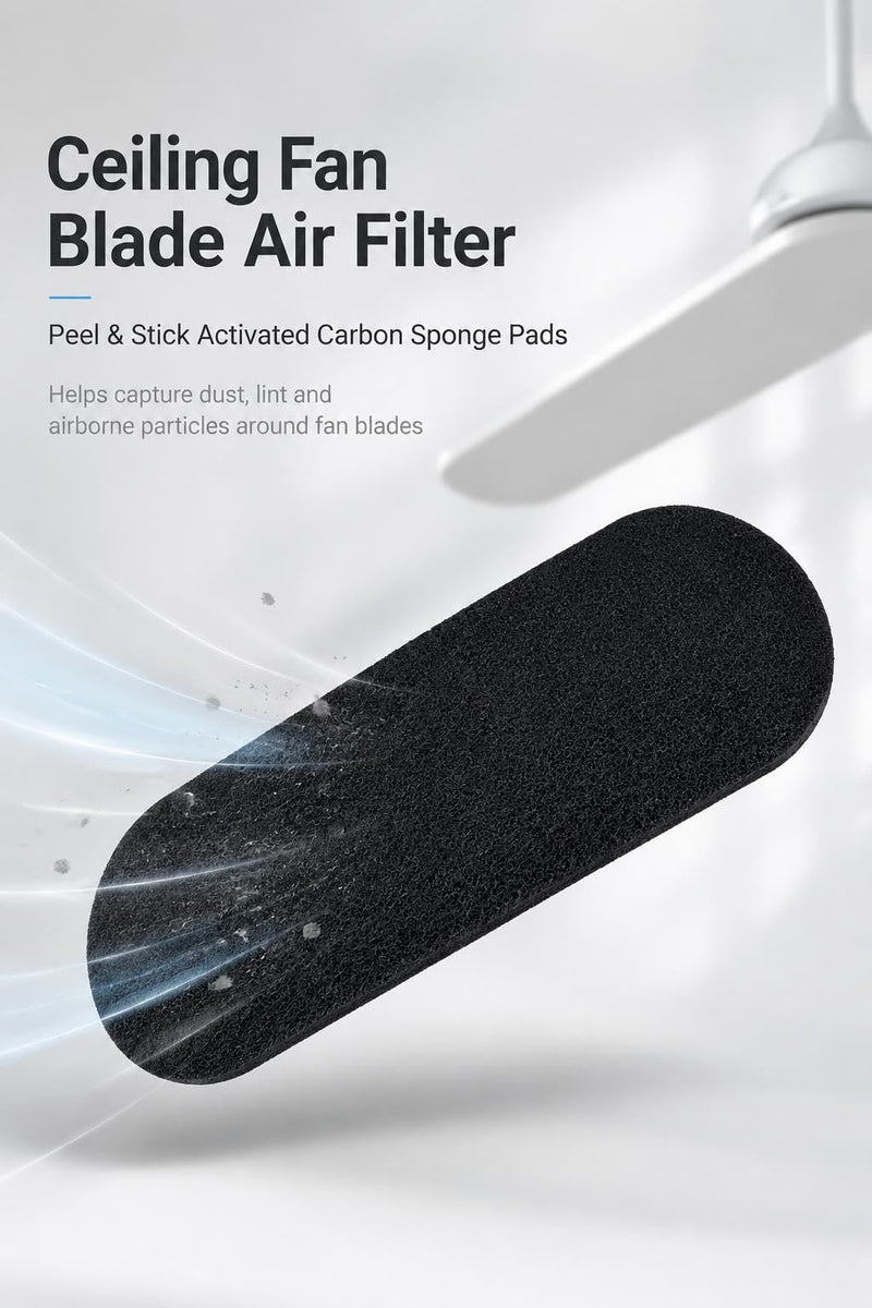 Ceiling Fan Filters for Blades,No-Residue Activated Carbon，5 Pack