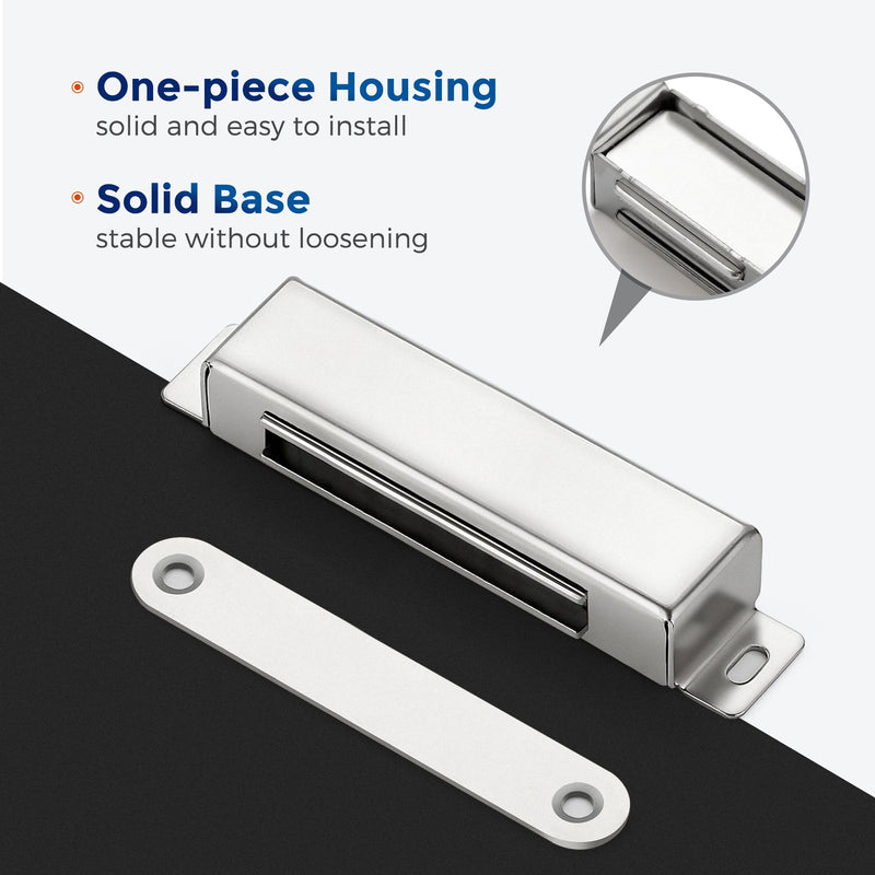 Ravinte Cabinet Door Magnets, 90lbs Strong Magnetic Door Catch, Heavy Duty Magnet Latch, Closet Door Magnetic Catch, Concealed Magnets for Cabinet Doors Cupboard Drawer Wardrobe Closet, 2 Pack Silver X-Large-90 lbs