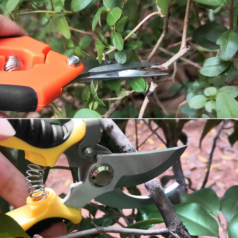 2 Pack Pruning Shears, Garden Shears, Stainless Steel Pruning Shears for Gardening, Garden Clippers, Gardening Tools Scissors with Soft Grip Handle 2 Pack