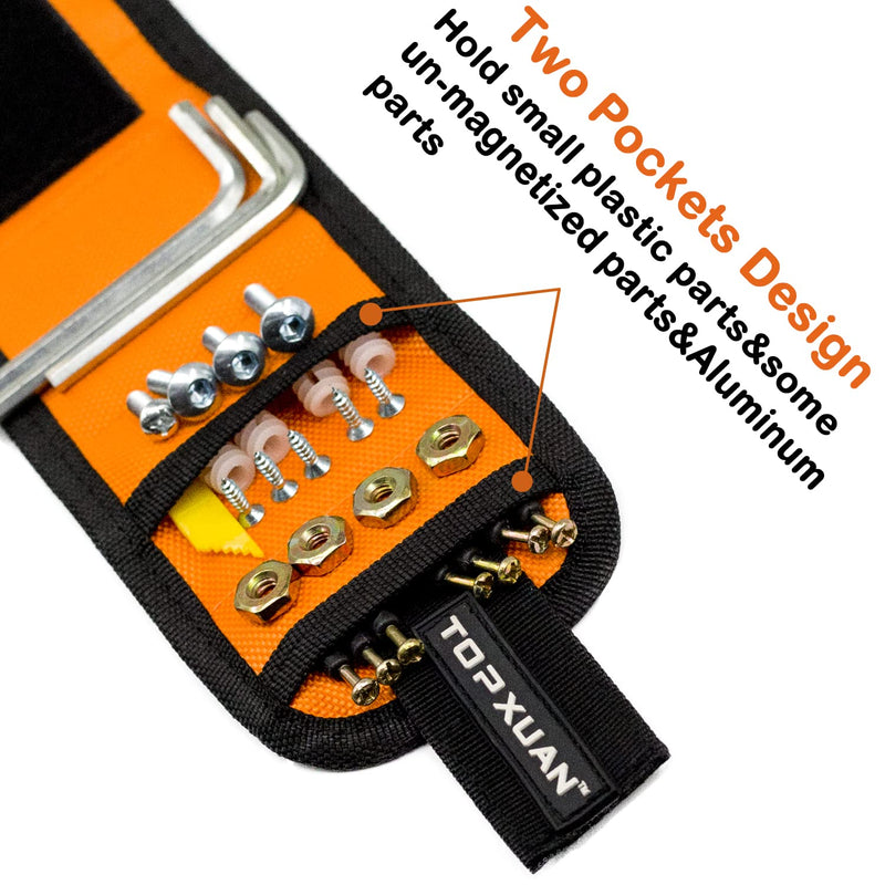 Magnetic Wristband for Tools Holder Wrist Magnets 15 Magnets for Carpenter DIY Handyman Compatible with Screws Nails Drilling Bits Woodworking Tools for Men Gifts for Men