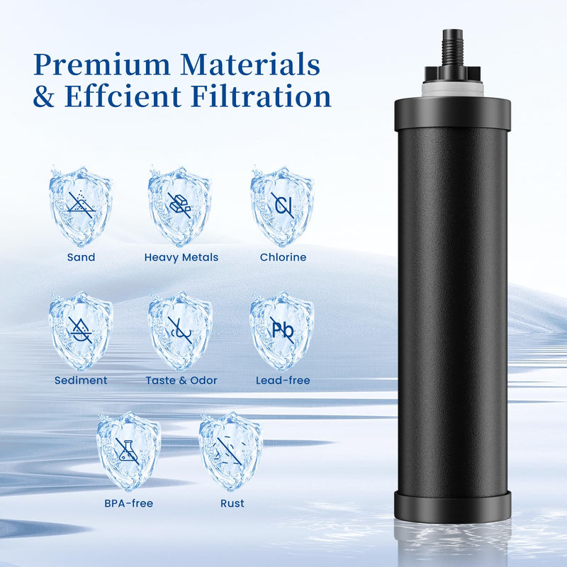 Replacement Carbon Cartridge for Gravity Filter System, Pack of 3 RF03 3 Carbon Filters Set