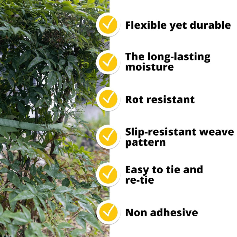 Green Tree Tie Webbing Strap 3/4" x 250' - Heavy Duty Tree Straps for Staking, Guying, Securing & Outdoor Use - Garden Ties Webbing Flat Rope for Heavy Plants & Trees Support by IDL Packaging Green