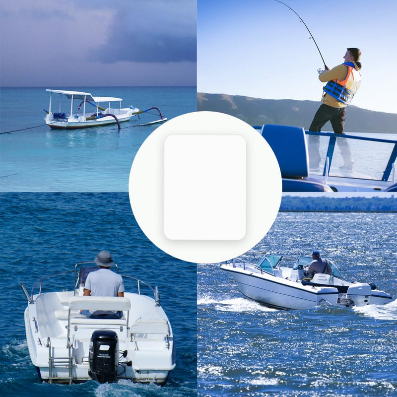 Transducer Mounting Board，Screwless Resistant Transducer Mounting Plate kit , No Screwing into Boat Hull, Freely Installed on the Boat, 4.5"*3.5" Standard Size (White)