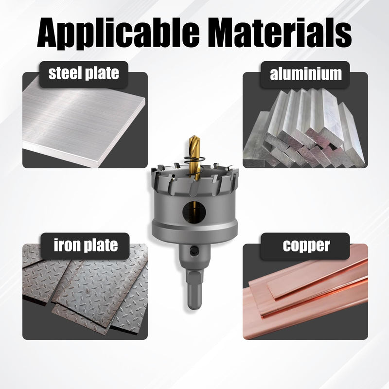 CSOOM 20PCS Heavy Duty Carbide Hole Saw Kit (1/2" to 2-1/8") – TCT Metal Hole Cutter Set for Stainless Steel, Iron, Aluminum