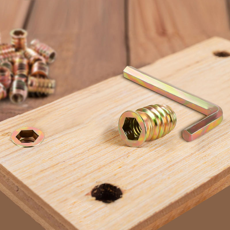 5/16"-18 Threaded Inserts for Wood Nutsert Furniture Screw-in Nut 25mm Length Hex Drive, 25 PCS 5/16"-18 x 25mm
