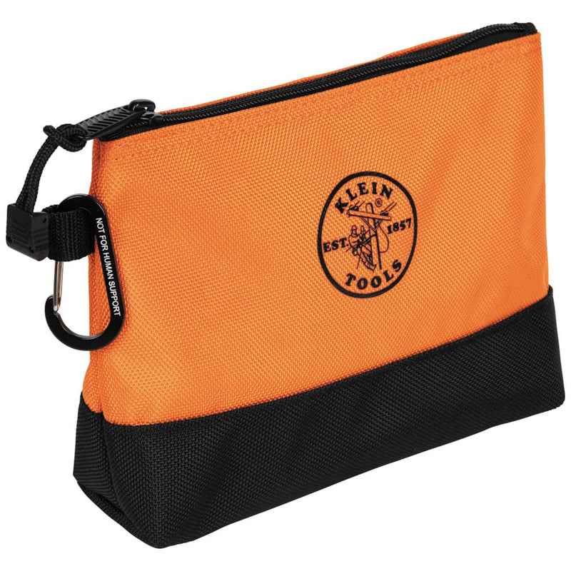 Klein Tools 55569 Stand-Up Zipper Bag Tool Pouch with Carabiners, Reinforced Gusseted Bottoms, Water Resistant 1680d, Multi-Size 5-Pack HOLSTER