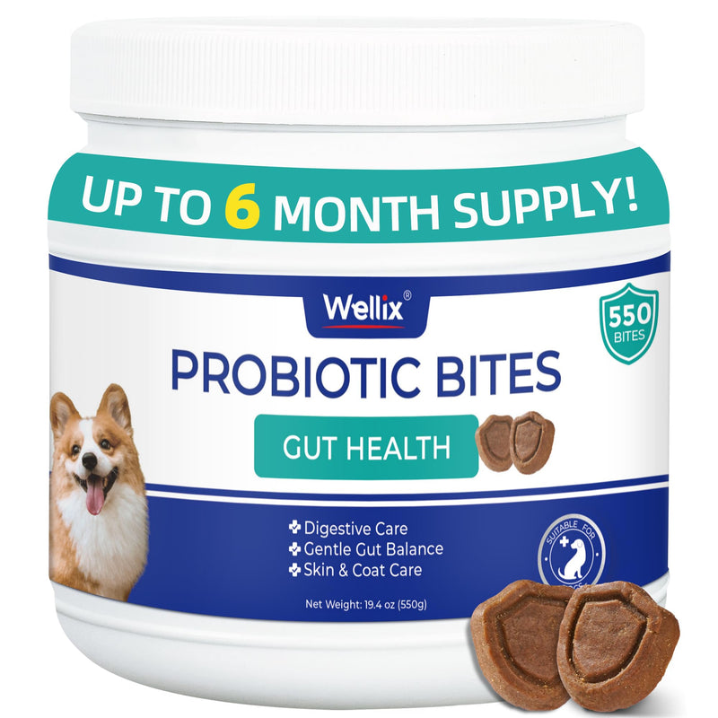 Wellix 19.4oz Probiotics for Dogs - Dog Probiotics and Prebiotics with Pumpkin - Improve Digestive Health, Allergies and Itchy Skin Relief Natural Gut Health Supplements for Small Medium Senior Dog
