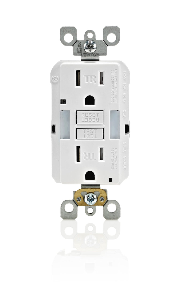 Leviton GFCI Outlet with Guidelight, 15 Amp, Self Test, Tamper-Resistant with LED Indicator Light, Replaces Plugged in Night Light, GFNL1-W, White GFCI, Guidelight