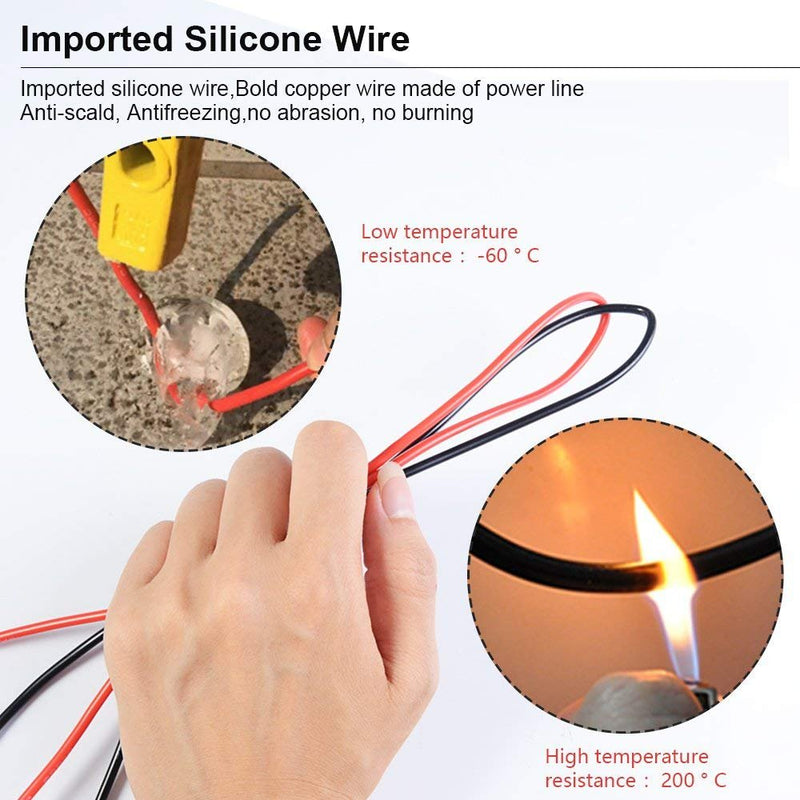 Yubone Multimeter Test Leads,Stackable Banana Test Lead Kit with 30A Alligator Clips,Test Mini Hooks Probe,Silicone Material Soft Cable P0408