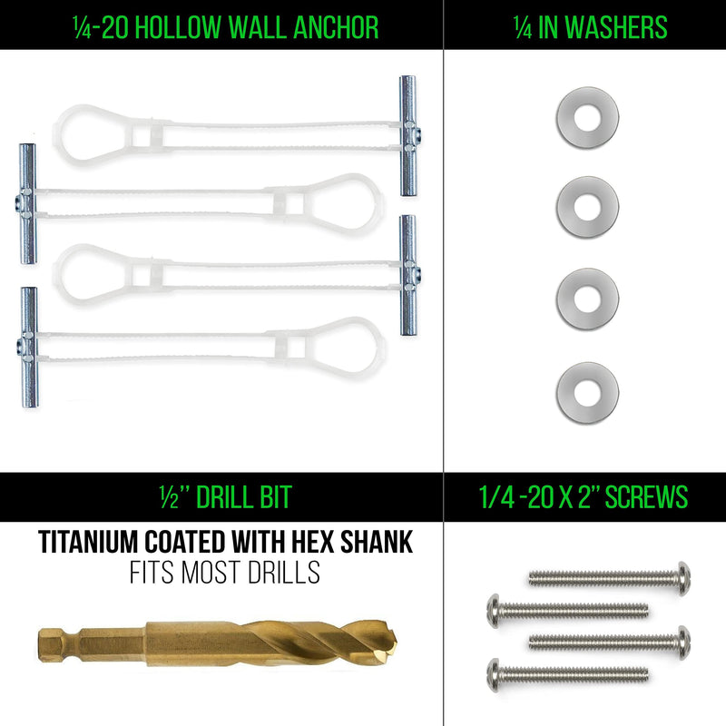 CondoMounts MSK9010 Steel Stud TV Mounting Kit | Wall Mount VESA Mount Screws, Anchors & Titanium Drill Bit | Heavy Duty TV Mounting Hardware Kit Supports 200lbs 4 Anchors