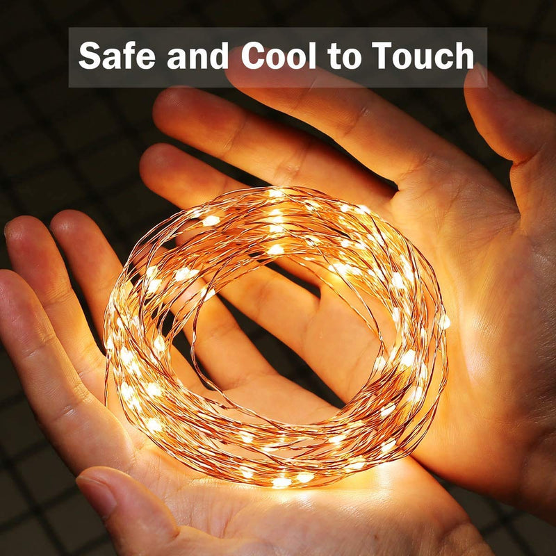 Lighting EVER Fairy Lights Plug in, 33ft 100 LED String Lights for Bedroom, Warm White Copper Wire Lights, Waterproof Indoor Outdoor Decorative Fairy Lights for Patio, Garden, Balcony, Vases, Craft 33 ft