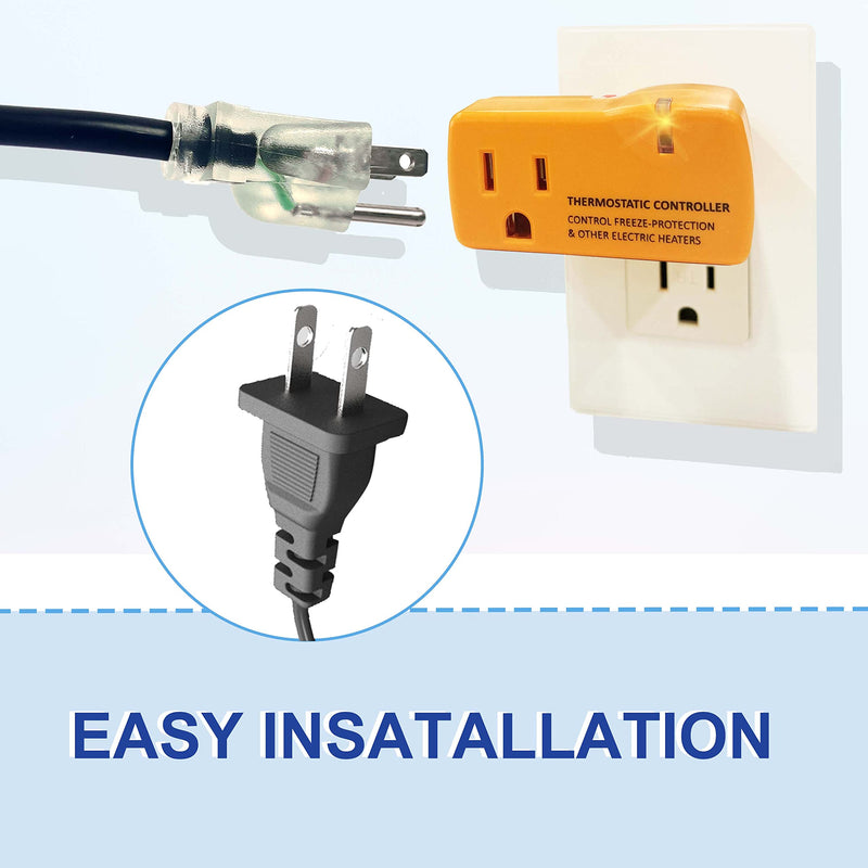 MAXKOSKO Freeze Thermostatically Controlled Outlet，Automatically Turn On Below 38 °F and Off Over 50 °F 1