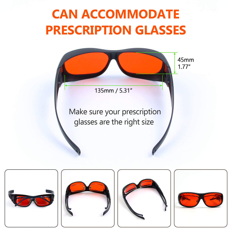 JILERWEAR 190nm-540nm professional laser protective eyewear, can be used for laser engraving, beauty spot removal Medium-red