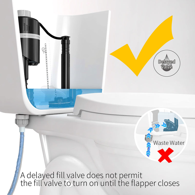 R&T A1350 Quiet Toilet Fill Valve Toilet Universal Tank Parts Replacement, Fast Stop Toilet Leaks and Noisy, Height Adjustable, Easy to Install No Plumber Required A1350 8.8"-12.5"