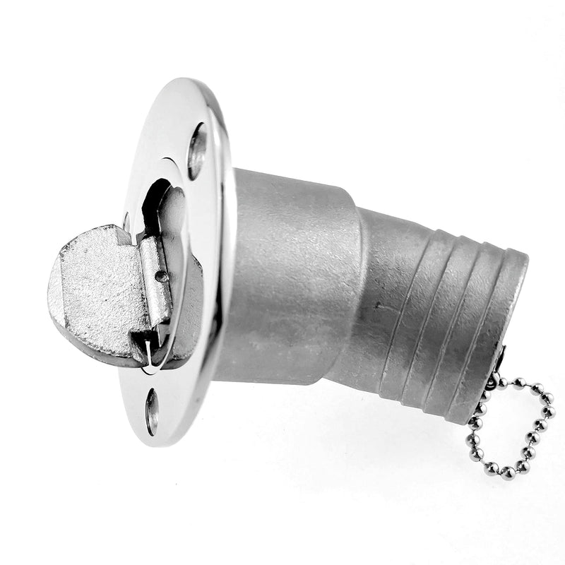 45 Degree Angle Marine Deck Filler Fill ，Stainless steel 316 Keyless Cap boat Hardware accessories Socket yacht W/ Rubber Gasket Fit for 1.5" /2” Diameter hose (Option: Water, 2" /50mm) Option: Water
