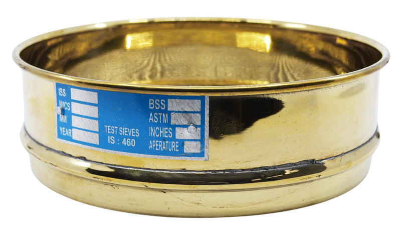 EISCO Test Sieve, 8 Inch - Full Height - ASTM No. 10 (2.0mm) - Brass Frame with Stainless Steel Wire Mesh