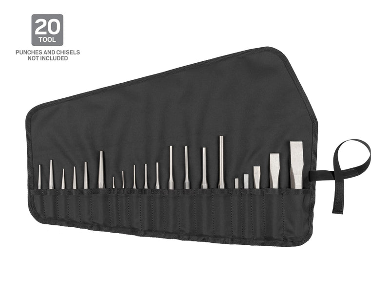 TEKTON 20-Tool Punch and Chisel Pouch | OTP71101 | Made in USA