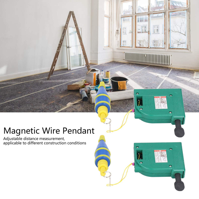 2Pcs 5m Magnetic Plumb Bobs, Alloy Steel Wire Hammer, Green Line Drop Measuring Tools for Construction Industry House Decoration