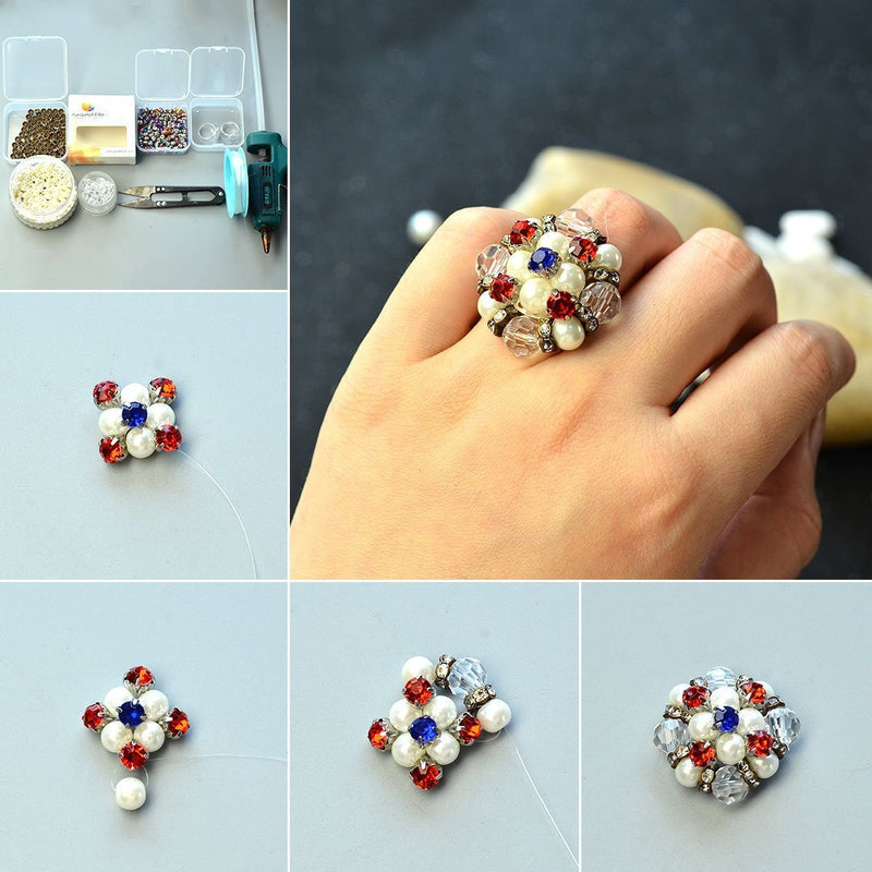 PH PandaHall 900pcs Sew on Acrylic Rhinestone Faceted Montee Five-Hole Beads with Brass Base 5x5x4mm for Jewelry Making Mixed Color Length 5mm 18 Colors-900 Pcs