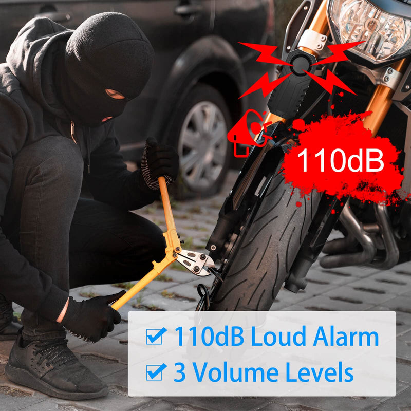 Bike Alarms for Ebikes, 2Pcs Wireless Bike Alarm with Remote, Anti-Theft Bicycle Motorcycle Alarm Wireless Security Vibration Motion Sensor Alarms, IP65 Waterproof Super Loud 113dB 2PK SF22R