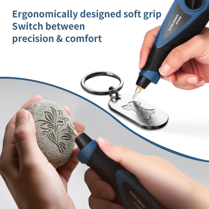Engraver Pen, 25W 6 Speed Engraving Pen for Metal, Wood, Glass and Plastic, Handheld Engraving Etching Tool with Tungsten Carbide Steel Bit and Hex Key - NewNest Australia