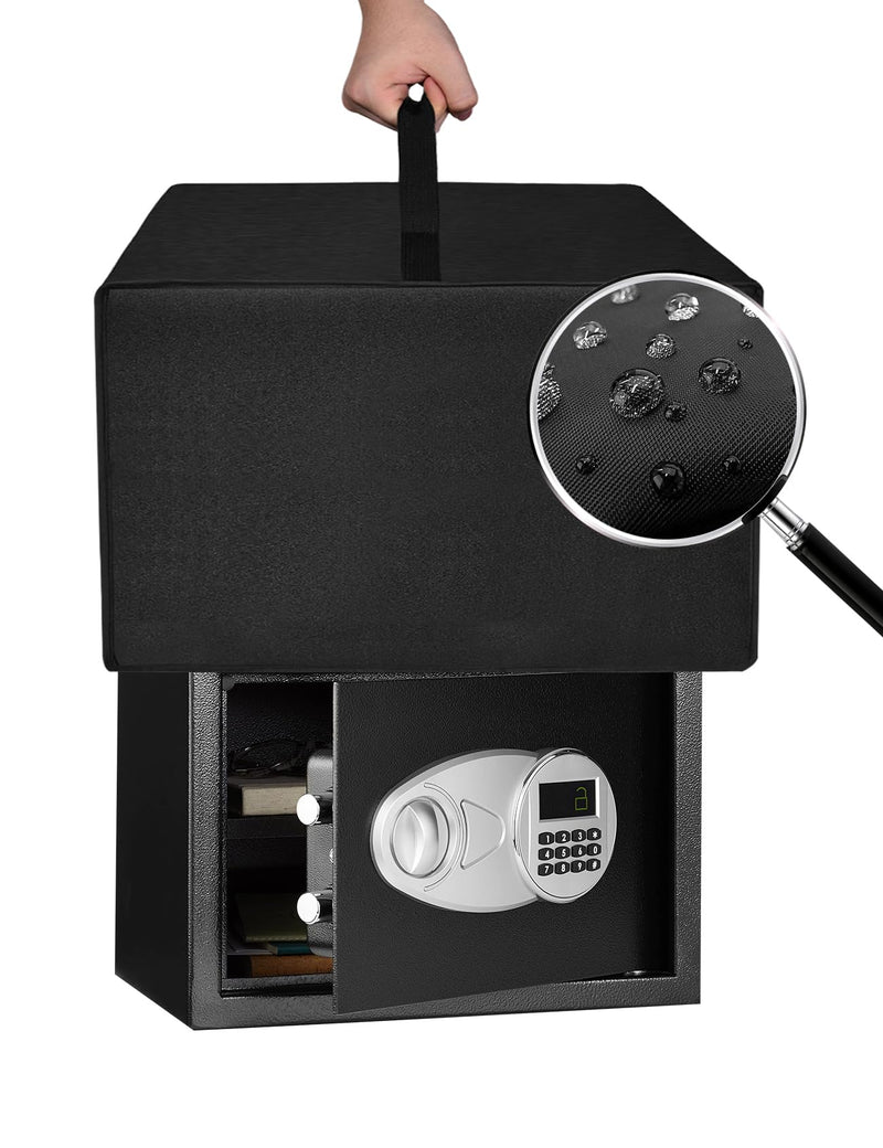 Safe Box Dust Cover Heavy Duty moisture-proof and Scratch-resistant Valuables Nylon Case compatible with Amazon Basics Steel Security Safe and Lock Box 0.5 Cubic Feet; Hidden Safes Black Covers