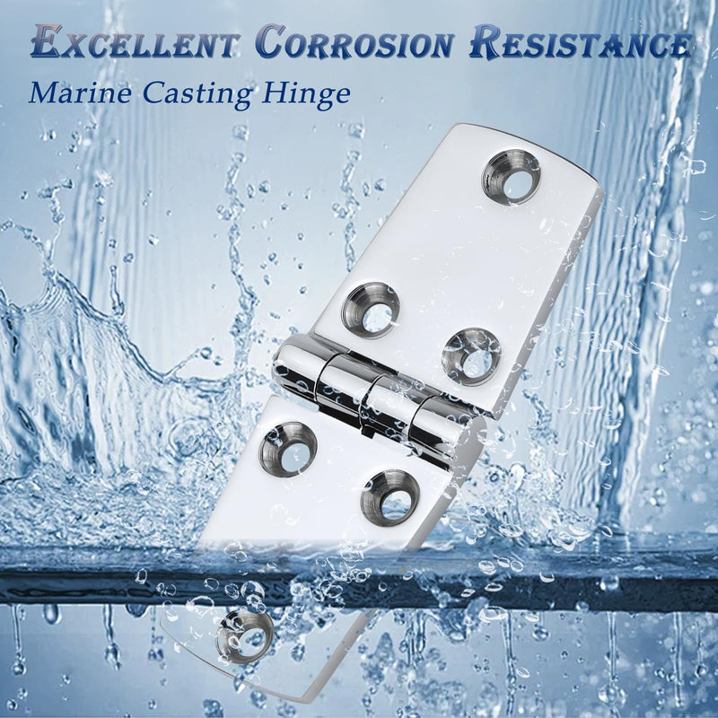 YANYUCB Boat Hatch Hinge 316 Stainless Steel Cabinet Door Casting Hinges Marine Hardware with Screw for Boat Yacht (4 inch x 1.5 inch 4 Pack) 4 inch x 1.5 inch 4 Pack