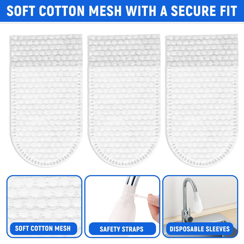 NQEUEPN 50pcs Faucet Filter Cotton Bags with 5 Ties Attachment for Kitchen