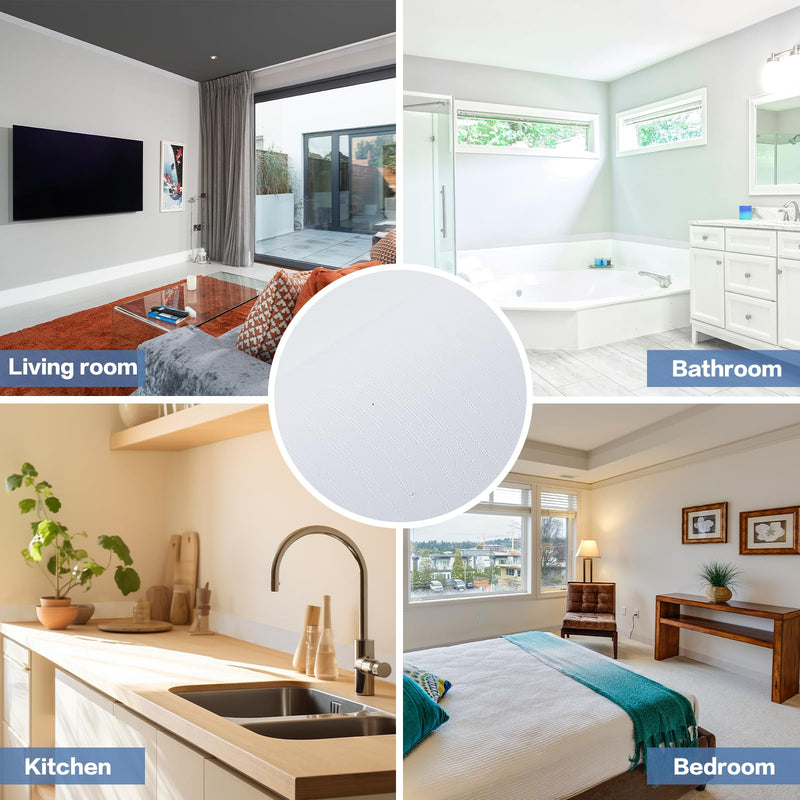 WADILE 32.8ft White Wood Grain Wallpaper Border Mirror Frame Removable Waterproof, Peel and Stick Wall Paper Border Decor Self Adhesive, Kitchen Bathroom Sticker White-32.6 ft