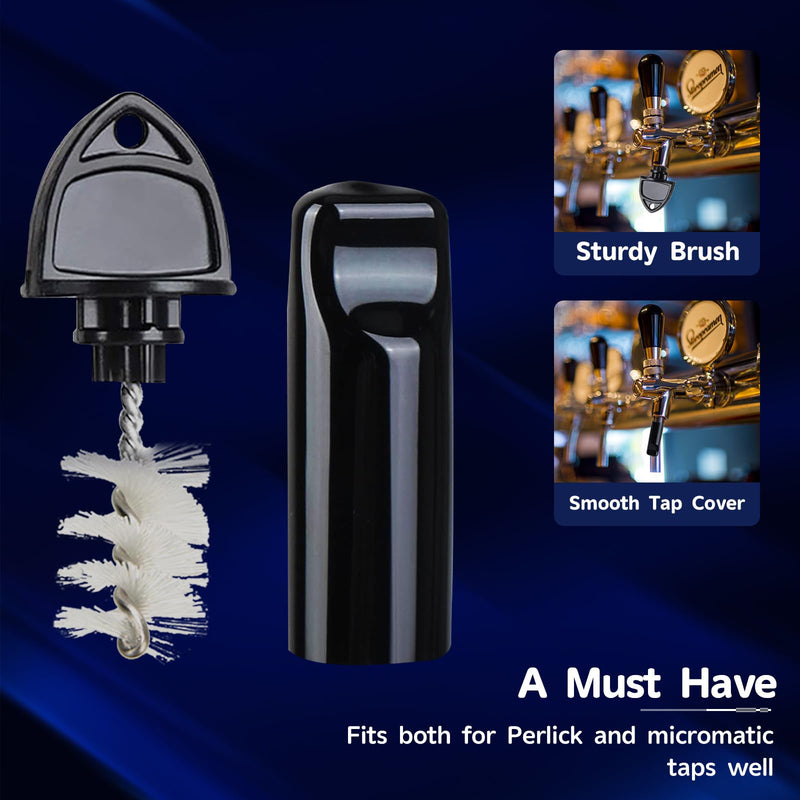16pcs Beer Faucet Plug Brush+2pcs Tap Covers Beer Keg Tap Brush Cap Cover Cleaning Brush for Draft Beer Faucet