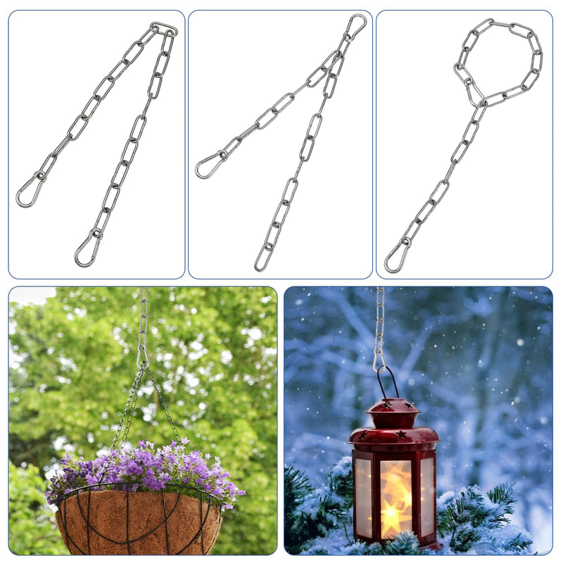 Gate Chain Lock, 20 Inch Stainless Steel Gate Chain Link Chain Lock for Outdoor Fences, Hanging Chain ANG Lock for Home Outdoor Camping Hanging Pet Chain Prevention Theft