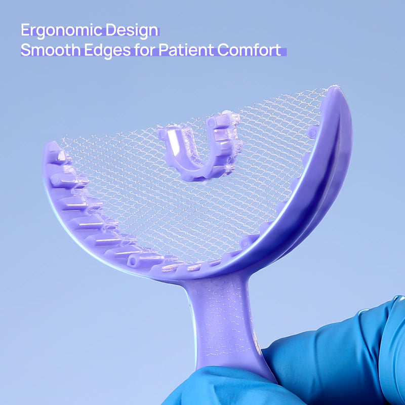 JMU Anterior Bite Registration Trays 35 Pcs, Purple Disposable Dental Impression Trays