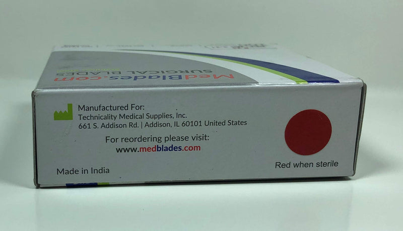 MedBlades Box of 100 Each Stainless Steel Blades, Sterile, Individually Foil Wrapped. Dental, Surgical, Hobby, Craft & More (# 16) # 16