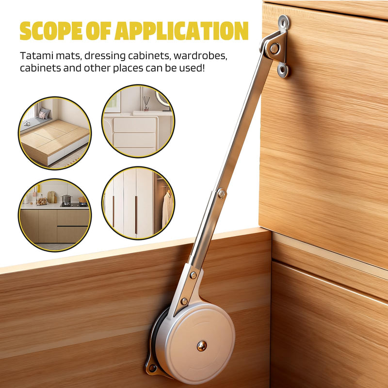 2 Pack Soft Close Hinges for Toy Boxes, Slow Down Chest Hinges Lid Support Safety Stay 105 Degree Open for Upward Top Opening Flap Doors, Toy Box & Lift up Flip Doors(White) White