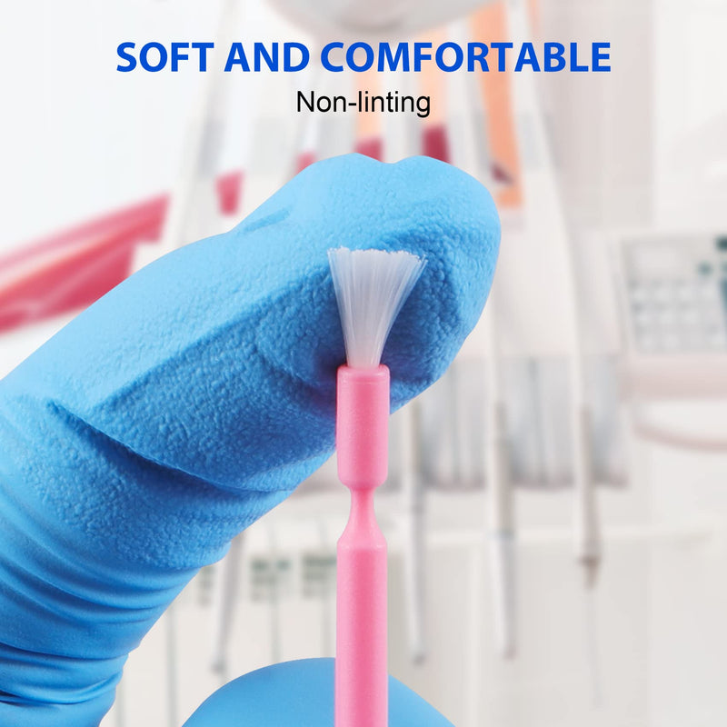 Disposable Dental Micro Applicators 400 PCS, Dental Microbrush Bendable Micro Swabs Applicator - Pink
