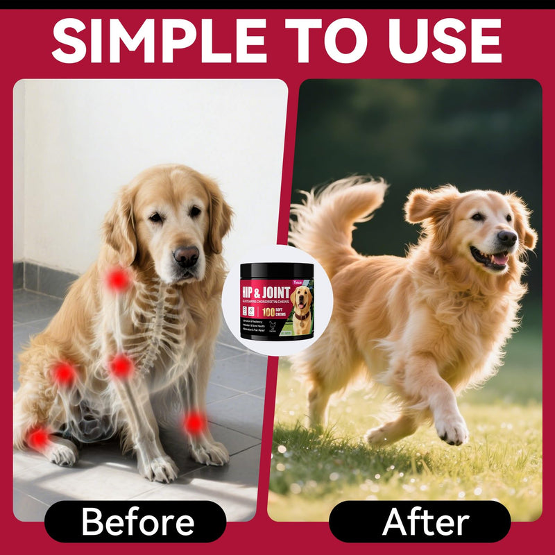 Hip and Joint Supplement for Dogs, Advanced Glucosamine for Dogs Vet-Formulated with Chondroitin, Msm,Omega 3, Pet Joint Health Support Mobility for All Puppy, Adult & Large Breed & Senior Dog