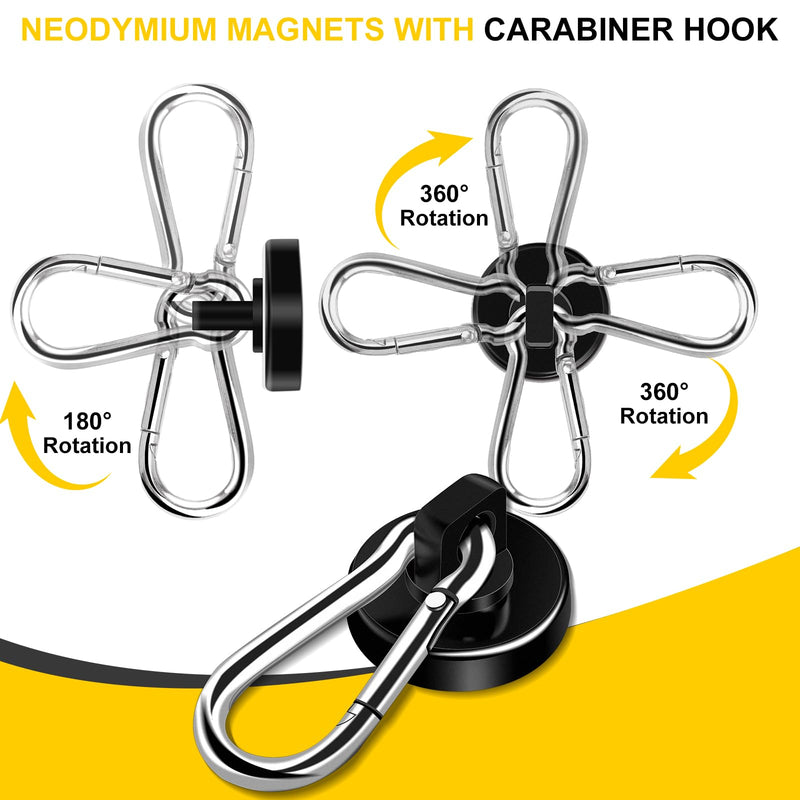 DIYMAG Black Magnetic Hooks,70LBS Strong Heavy Duty Neodymium Magnet Hooks ，Strong Magnetic Hooks for Hanging at Home, Office Locker, Workplace, Refrigerator, Cruise Ship or Travel, 15Pack 70LBS-15P