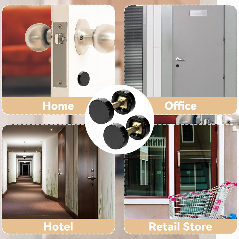 2 Pcs Round Door Hole Cover Plates 1" Diameter Fits Doors 1-3/8" to 2-1/4" Thick Black Deadbolt Cover Hole Filler Handleset Plate