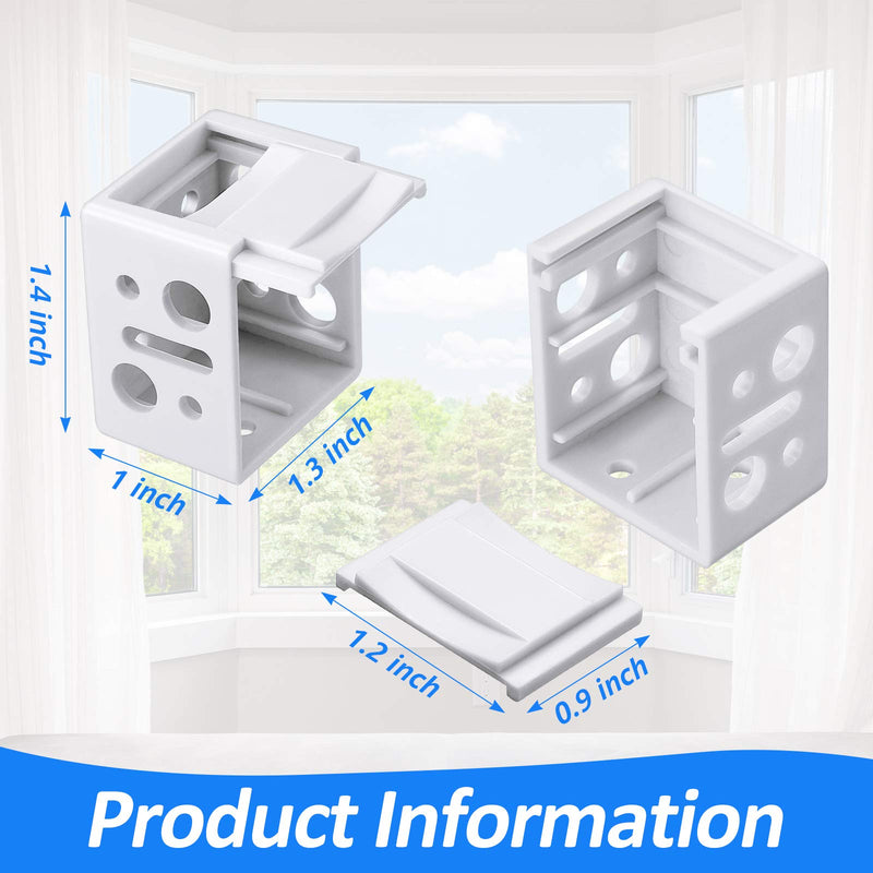 Jetec 4 Pieces 1 Inch Blind Brackets White Profile Box Mounting Bracket Window Blinds Headrail Bracket