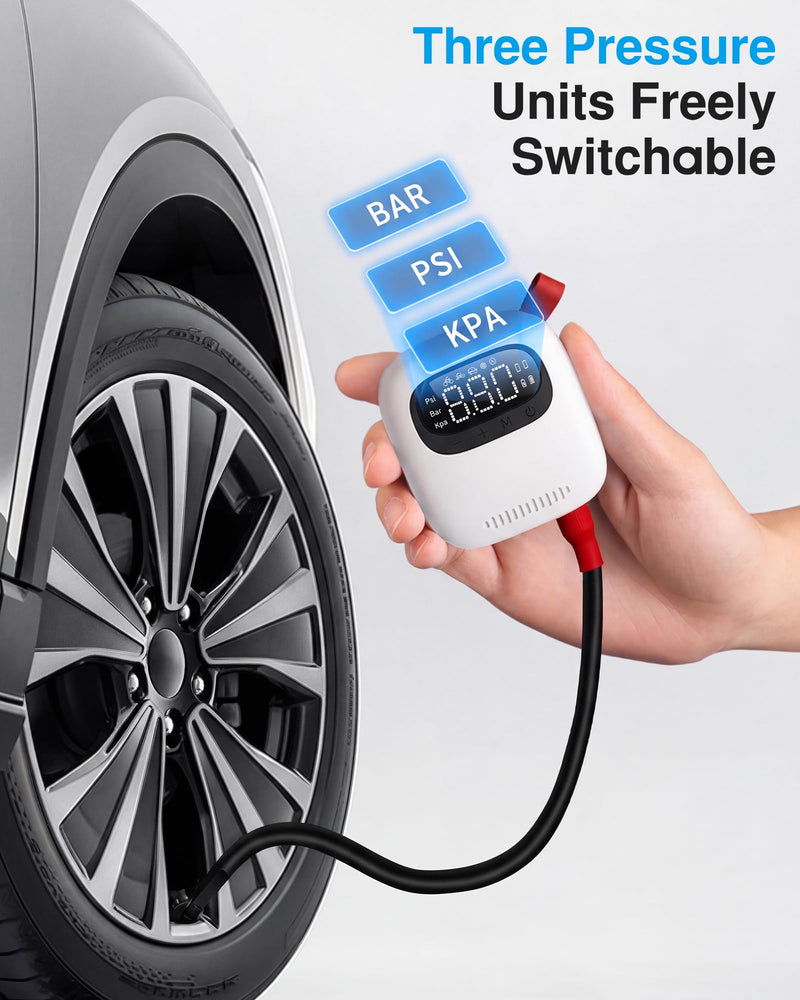 Rechargeable Electric Bike Pump with Gauge, 150PSI Mini Tire Inflator