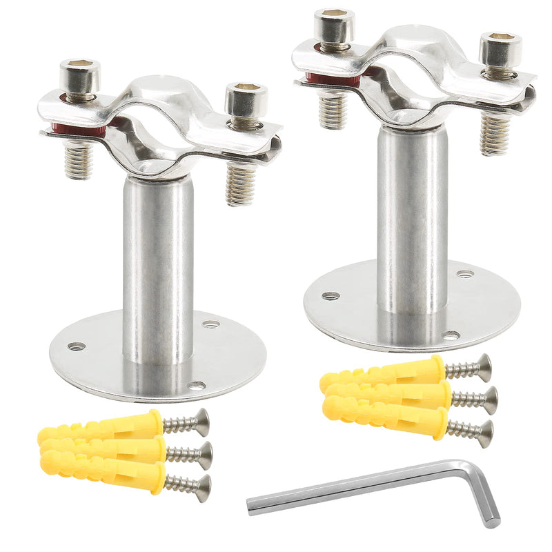 Piutouyar 2 Pcs Stainless Steel Wall Mount Ceiling Mount Pipe Support, Adjustable Pipe Ceiling Bracket Clamp Pipe Straps Fit for Dia 19mm(1/2inch) Pipe with Screws Dia: 19mm (Fit for 1/2inch Pipe)