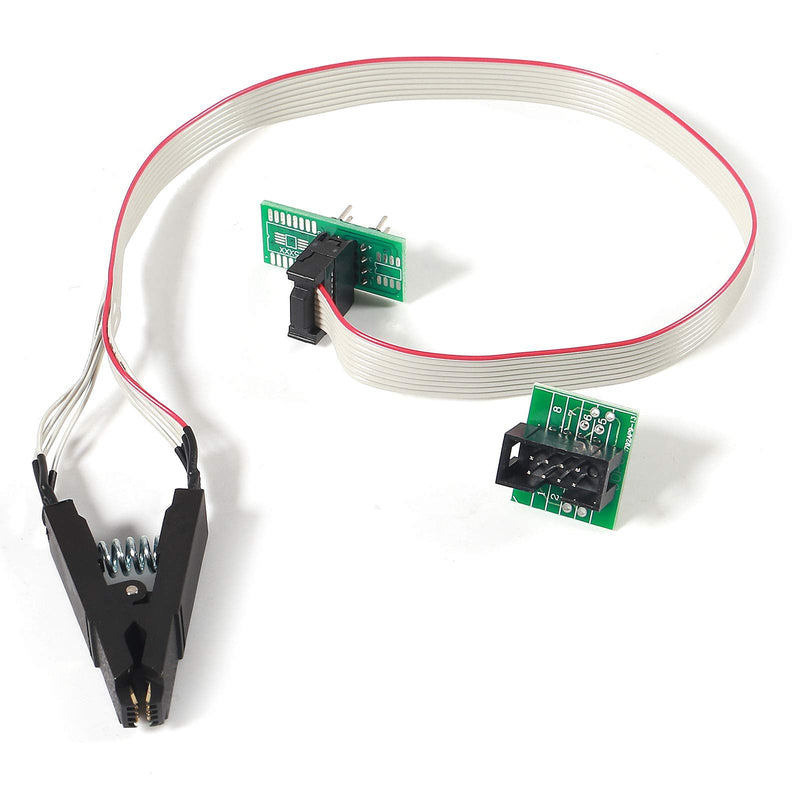 SOIC8 SOP8 Test Clip EEPROM Flash BIOS USB +1.8V Adapter + Soic8 Adapter Programmer Module Kit Set for EEPROM 93CXX / 25CXX / 24CXX + CH341A 24 25 Series