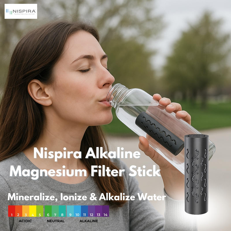 Nispira Alkaline Magnesium Water Infuser Sticks – Adds Electrolytes & Minerals Compatible with Any Bottle or Small Pitcher, 3 Pack